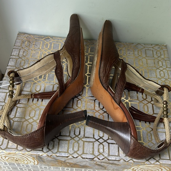 Henry Beguelin Leather Pointed Toe Rope & Tassel Heels Women's size 36.5/6.5 - Picture 7 of 9